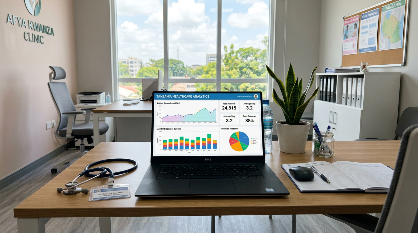 Analytics dashboard on a laptop